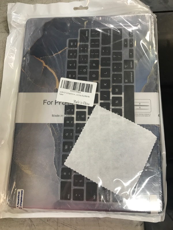 Photo 2 of AOSRHCY Compatible with MacBook Pro 14 inch Case 2022 2021 Release Model A2442 with M1 Pro / M1 Max Chip & Display Touch ID?Plastic Hard Shell & Keyboard Cover & Screen Protector?Gray Blue Marble MacBook Pro 14 inch A2442 M1 Pro / M1 Max Gray Blue Marble