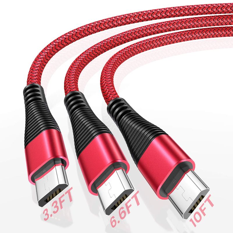 Photo 1 of Micro USB Fast Charging Cable [3-Pack 10+6.6+3.3ft], Durable [Never Repture] Android Fast Charging&Data Transfering Cable Micro USB Charger, AINOPE Quick Charging Micro USB Cord