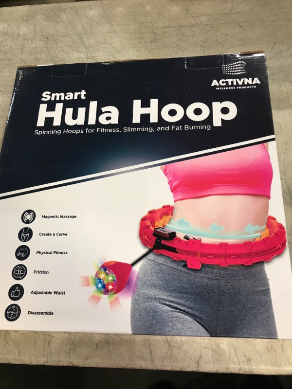 Photo 2 of ACTIVNA PRO Smart Weighted Hula Hoop with Lights - Waist Hula for Adults Weight Loss - Lose Weight, Shape Body, Trim Waist, Adult Workout Exercise Hoop - Spinning Hoops for Fitness, Slimming Pink