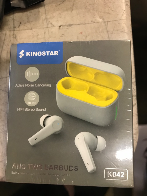 Photo 2 of Kingstar Wireless Earbuds for Android,Bluetooth 5.2 Earbuds with Microphone Active Noise canceling Ear Buds Touch Control LED Display Blue Tooth Headphone HiFi Stereo for iPhone USB-C Charging