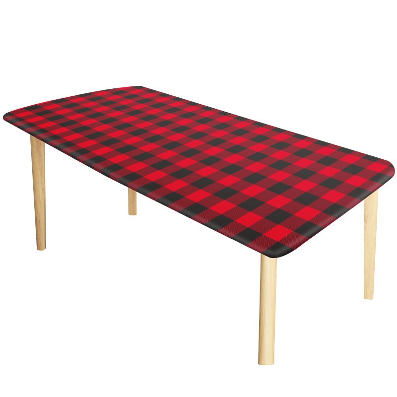 Photo 1 of 3 Pieces Red and Black Buffalo Plaid Plastic Table Covers Rectangle Checkered Holiday Cottage Check Tablecover for Christmas Picnic, 24 x 48 Inch
