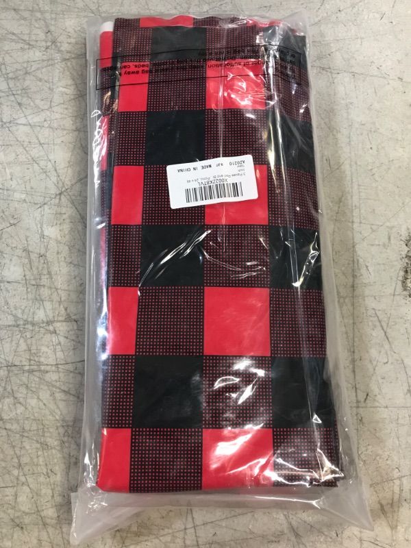 Photo 2 of 3 Pieces Red and Black Buffalo Plaid Plastic Table Covers Rectangle Checkered Holiday Cottage Check Tablecover for Christmas Picnic, 24 x 48 Inch