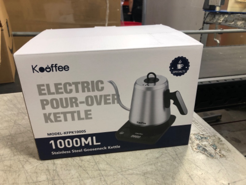 Photo 2 of [New Lanuch] Kooffee Electric Gooseneck Kettle, 1L Pour Over Coffee Kettle & Electric Tea Kettle, 100% Stainless, with 9 Variable Presets, 1200 Watt Quick Heating