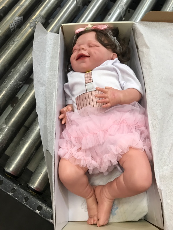Photo 1 of BABESIDE Lifelike Reborn Baby Dolls - 20-Inch Silky Smooth Skin Realistic-Newborn Baby Dolls Sleeping Smile Baby Girl Real Life Baby Dolls with Toy Accessories Gift Set for Kids Age 3+ & Collection cloth body
