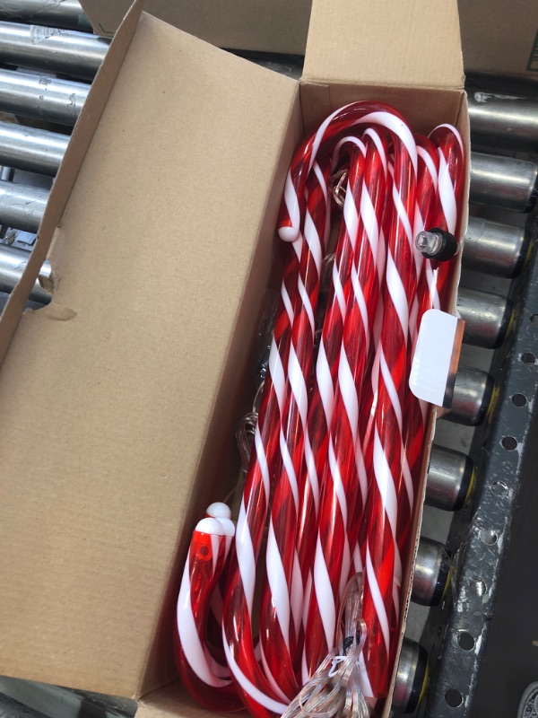 Photo 1 of 12 Pack Christmas Candy Cane Lights- 21 inch Red LED Marker Lights for Outdoor Pathway Christmas Decorations Holiday Walkway Patio Garden