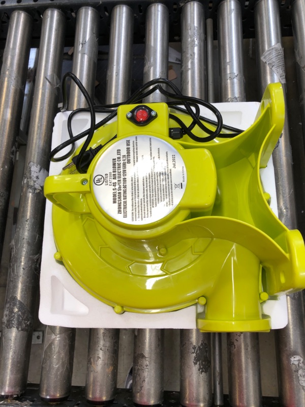 Photo 3 of JOOLOOG 450W Air Blower, Bounce House Blower for inflatables Jump House,Electric Air Pump Fan Commercial Blower. 450w Yellow Blower