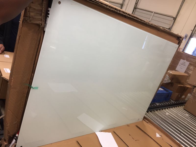 Photo 2 of Magnetic Glass Dry Erase Board - 48 x 32 Inches Wall Mounted Glass Whiteboard, Large Frameless Glass White Board for Office, Home & School, TSJ OFFICE White 48*32