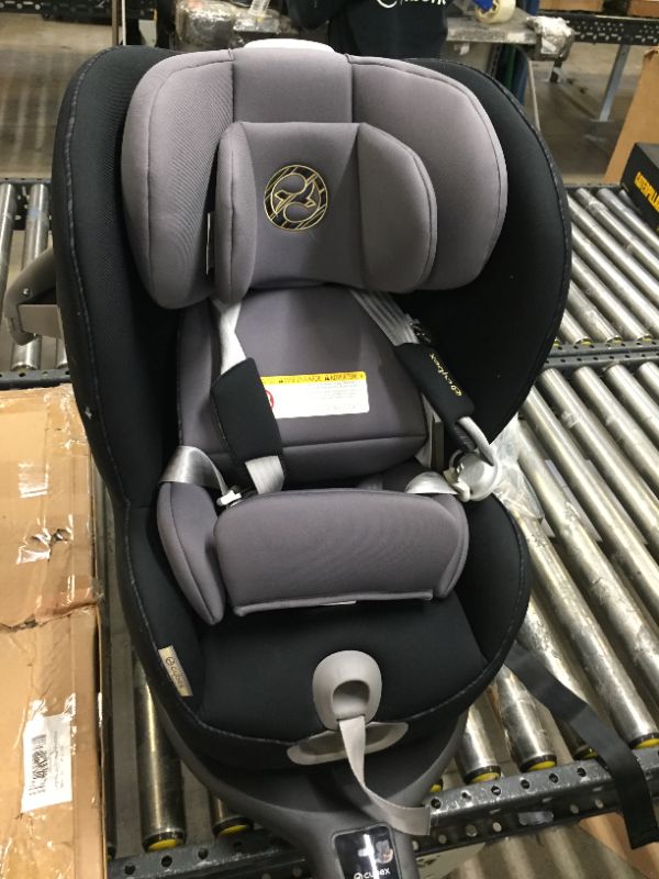 Photo 2 of CYBEX Sirona S with SensorSafe, Convertible Car Seat, 360° Rotating Seat, Rear-Facing or Forward-Facing Car Seat, Easy Installation, SensorSafe Chest Clip, Instant Safety Alerts, Premium Black Car Seat Pepper Black - USED - CRUMBS - STAINED 