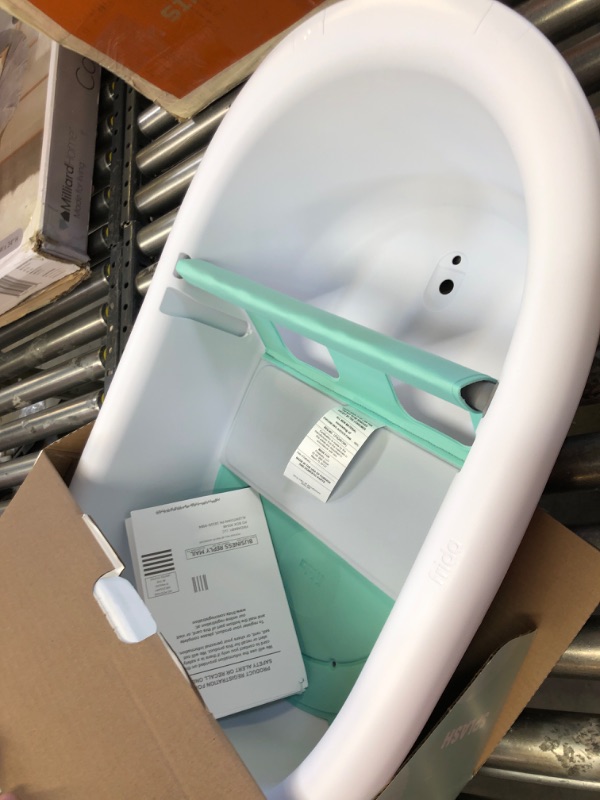 Photo 3 of 4-in-1 Grow-with-Me Bath Tub by Frida Baby Transforms Infant Bathtub to Toddler Bath Seat with Backrest for Assisted Sitting in Tub