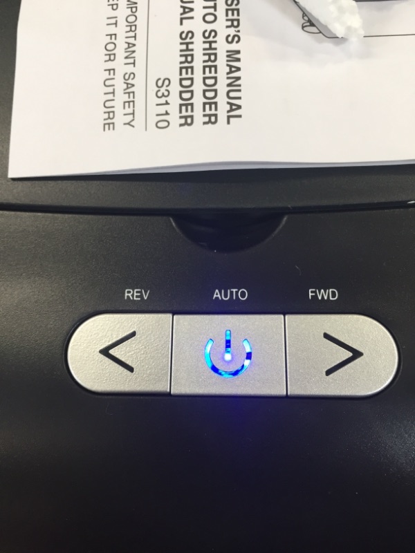 Photo 1 of BONSEN 100-Sheet Auto Feed Paper Shredder High Security Micro Cut Shredders for Home Office Use/ 30 Minutes/ Security Level P-4,6-Gallon Bin (S3110) 100-Sheet Autofeed