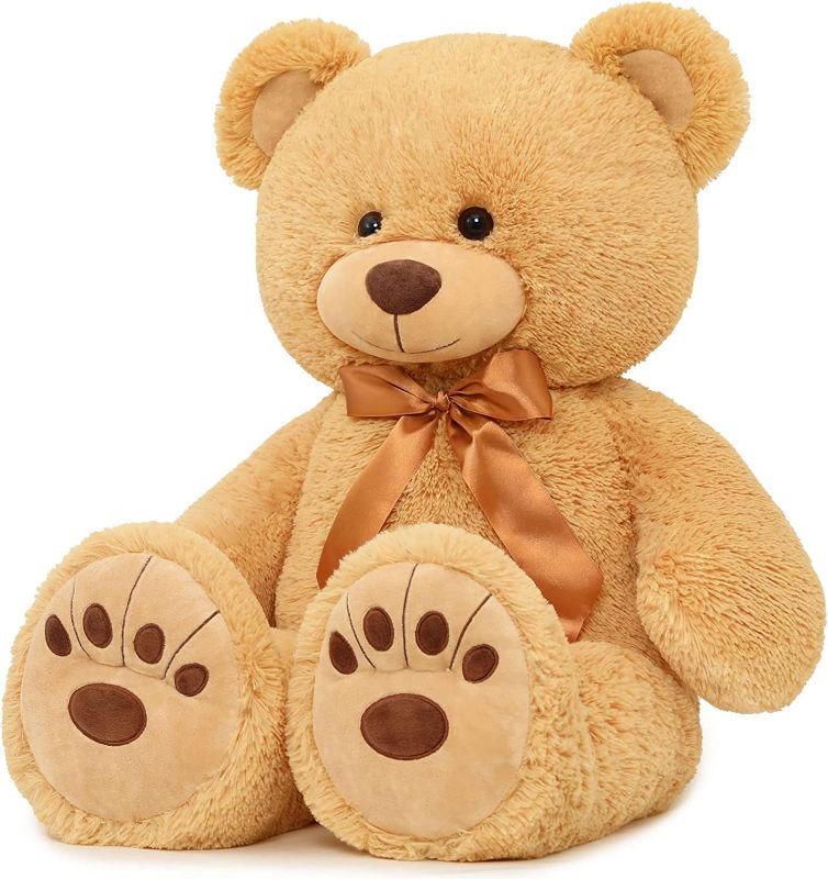 Photo 1 of MorisMos Giant Teddy Bear Stuffed Animal, Big Teddy Bear Life Size, 36in Large Teddy Bear Cuddly Soft for Baby Shower, Boys, Girls

