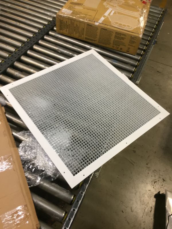 Photo 2 of 26" x 26" Cube Core Eggcrate Return Air Grille - Aluminum Rust Proof - HVAC Vent Duct Cover - White [Outer Dimensions: 28.75"w X 28.75"h] 26 x 26 Return Grille