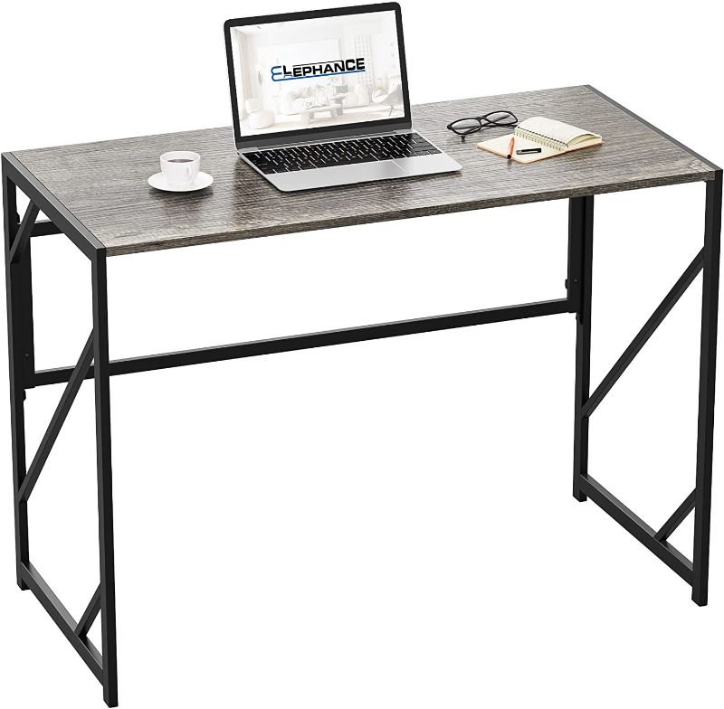 Photo 1 of Elephance Folding Desk Writing Computer Desk for Home Office, No-Assembly Study Office Desk Foldable Table for Small Spaces
