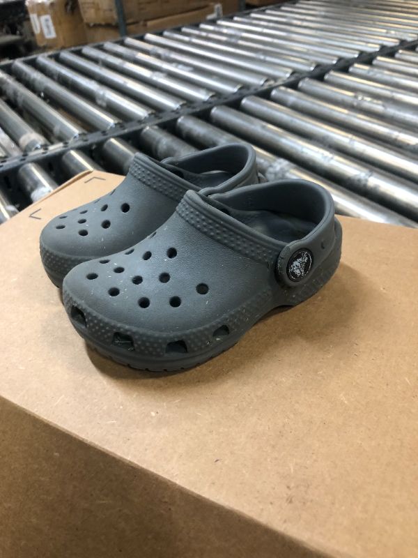 Photo 2 of Crocs Unisex-Child Classic Clogs, Slate Grey, Size 6 