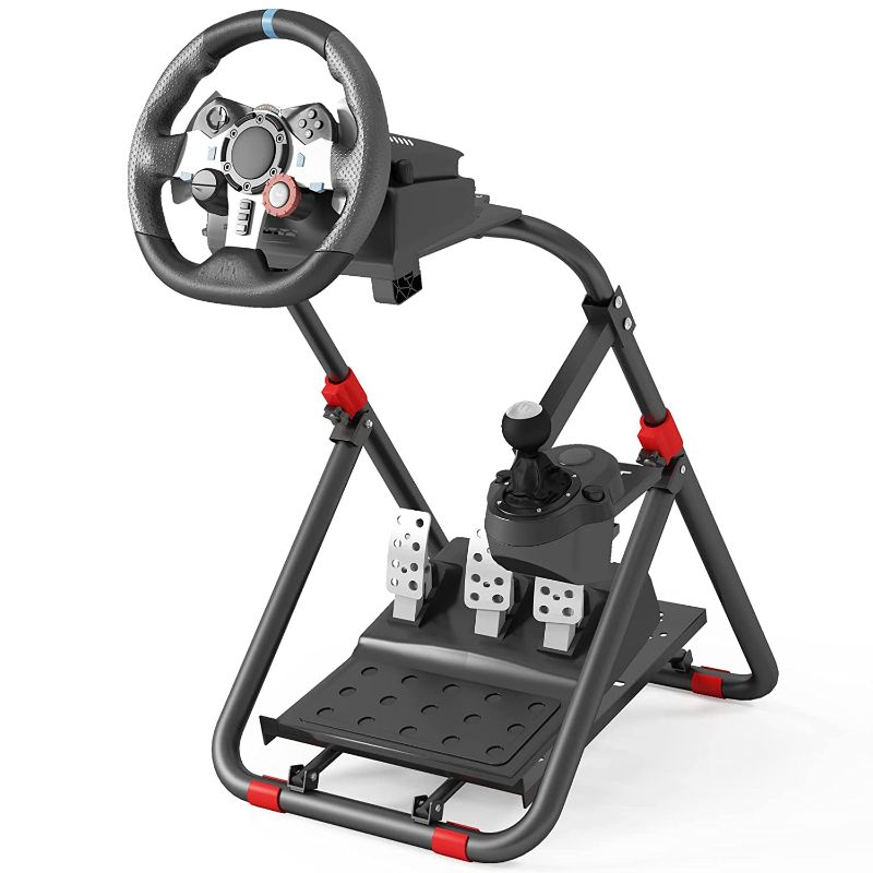 Photo 1 of DIWANGUS Racing Wheel Stand Foldable Steering Wheel Stand with Collapsible Tilt-Adjustable Racing Stand for Logitech G29 G920 G923 G27 G25 Supporting Thrustmaster T248X T248 T300 T150 458 TX Xbox PS4 PS5 PC
