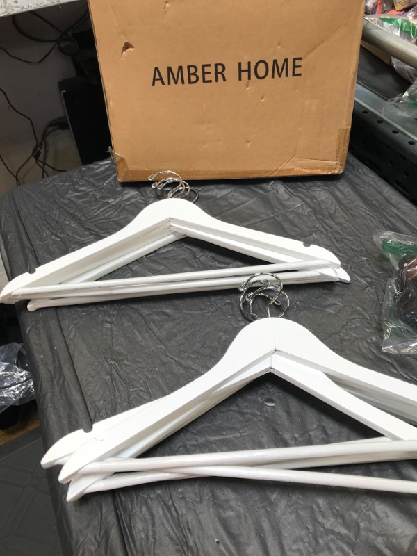Photo 1 of AMBER HOME WHITE HANGERS PACK OF 9