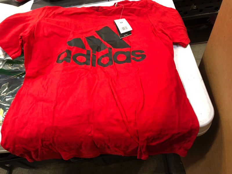 Photo 2 of adidas Men's Basic Badge Of Sport Tee SIZE Medium Scarlet