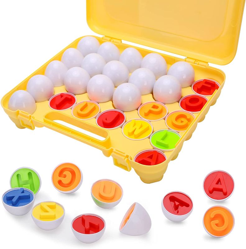 Photo 1 of Letters Matching Eggs 26PCS ABC Toys Alphabet Educational Color & Shape Recognition Sorter Puzzle Skills Study Toys Easter Montessori Gift