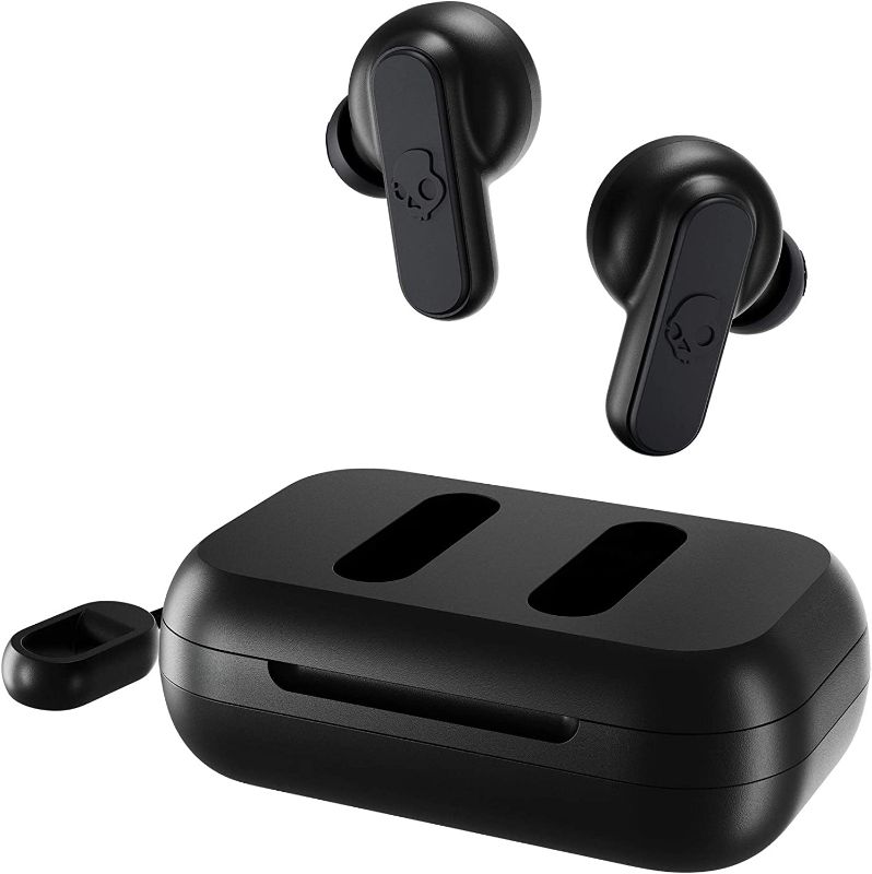 Photo 1 of Skullcandy Dime True Wireless In-Ear Bluetooth Earbuds Compatible with iPhone and Android / Charging Case and Microphone / Great for Gym, Sports, and Gaming, IPX4 Water Dust Resistant - Black
