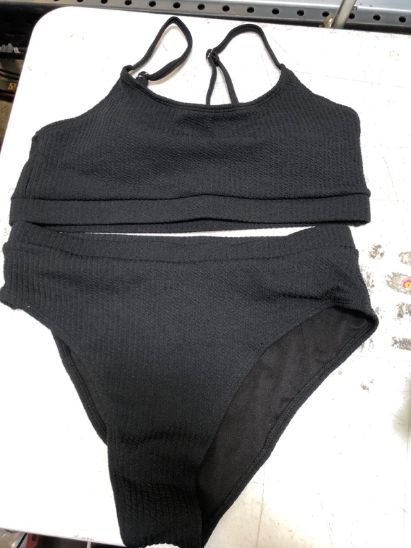 Photo 1 of 2 PIECE BLACK SWIMSUIT SIZE L