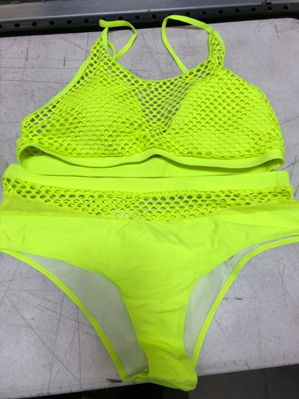 Photo 1 of 2 PIECE NEON SWIMSUIT SIZE 2XL