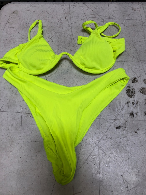 Photo 1 of 2 PIECE NEON SWIMSUIT SIZE M