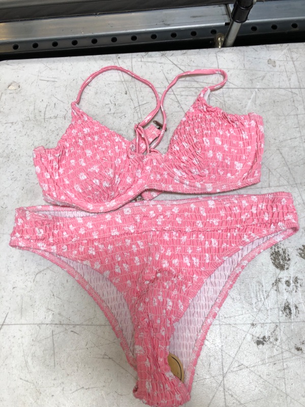 Photo 1 of 2 PIECE PINK SWIMSUIT SIZE L