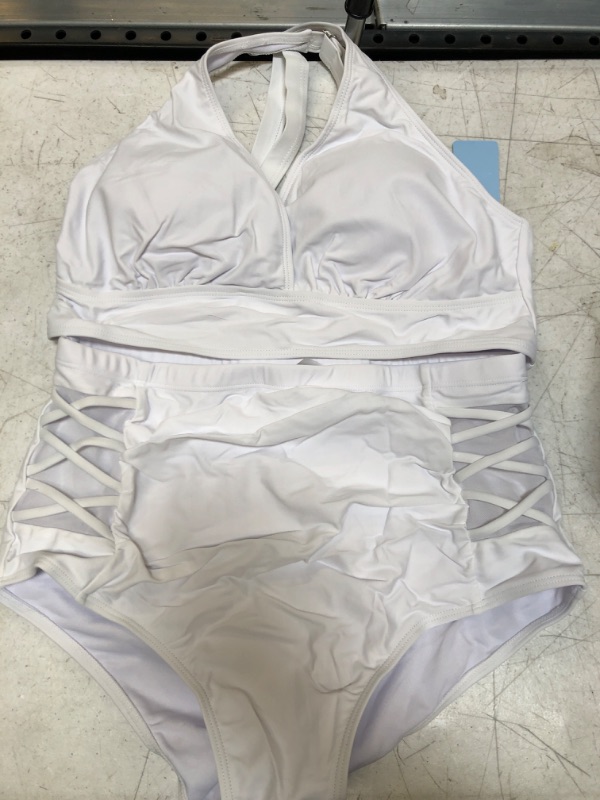 Photo 1 of 2 PIECE WHITE SWIMSUIT SIZE 14W