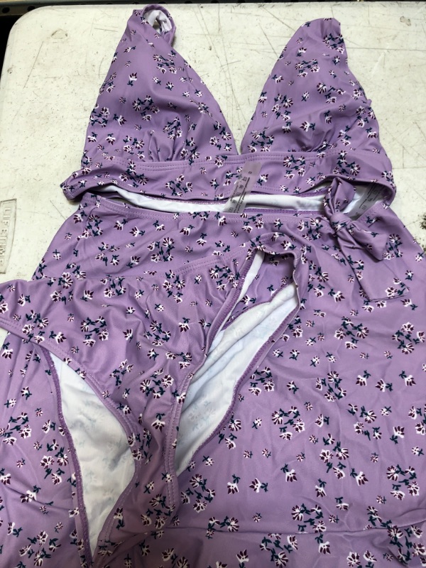 Photo 1 of 3 PIECE LILAC SWIMSUIT SIZE S