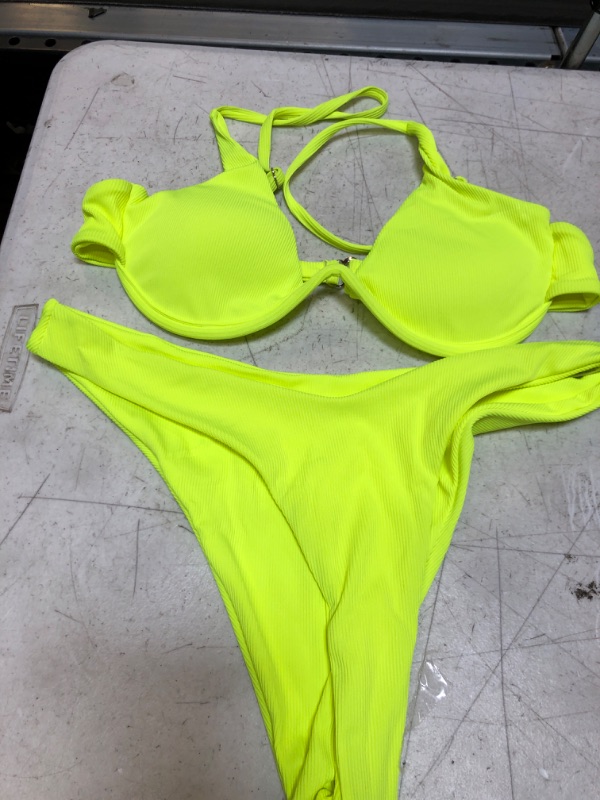 Photo 1 of 2 PIECE NEON SWIMSUIT SIZE L