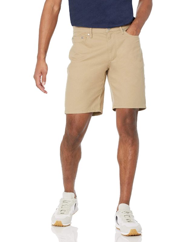 Photo 1 of Amazon Essentials Men's Slim-fit 9" Inseam Stretch 5-Pocket Short 42 Khaki Brown