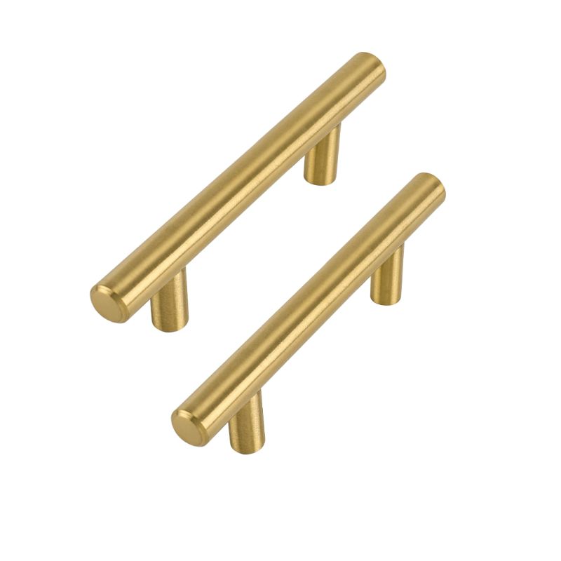 Photo 1 of 4 Pack/Gold Cabinet Pulls, Brushed Brass Cabinet Pulls Cabinet Handles Gold Dresser Drawer Pulls Stainless Steel Kitchen Hardware Gold Pull 3-1/2 Inch Hole Center 3-1/2 inch hole center