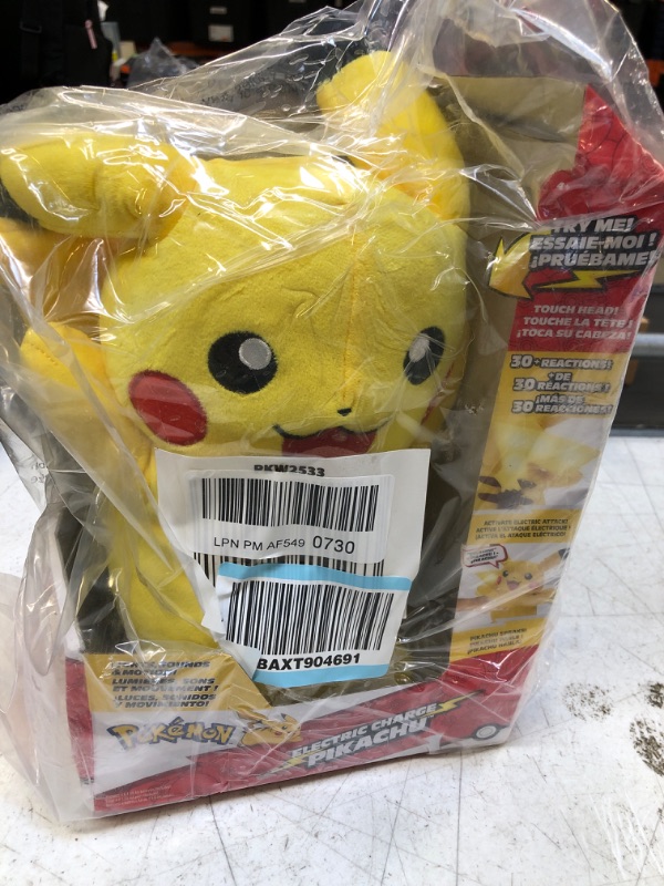 Photo 2 of POKEMON Pikachu Electric Charge - 10 Inch Interactive Plush with Lights, Voice Reactions, and Thunder FX