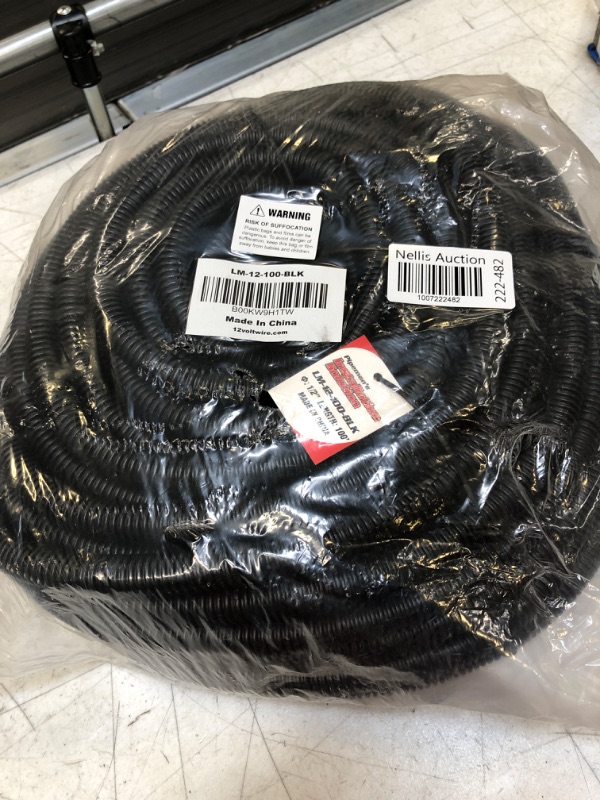 Photo 2 of American Terminal 100 FT 1/2" INCH Split Loom Tubing Wire Conduit Hose Cover Auto Home Marine Black