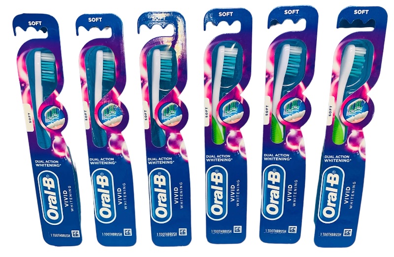 Photo 1 of 222586… 6 soft Oral-B vivid toothbrushes 