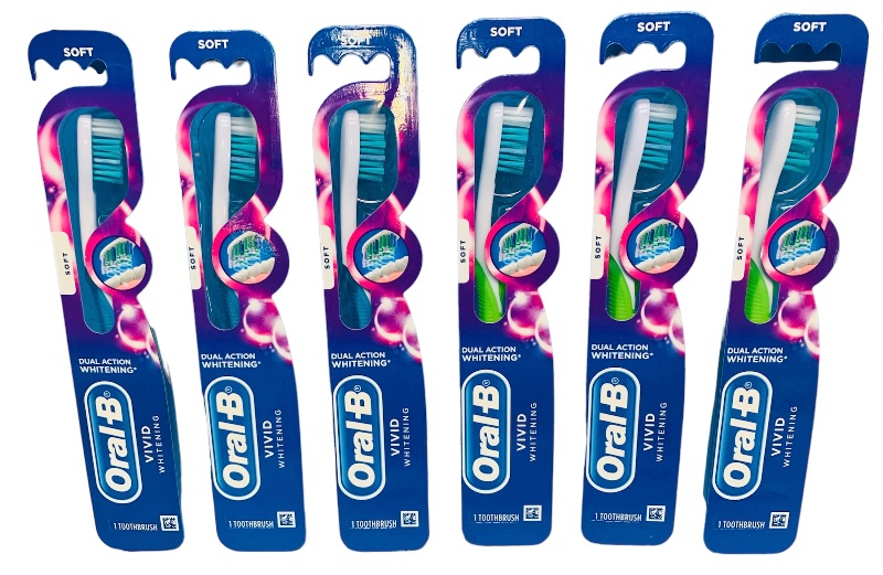 Photo 1 of 222587… 6 soft Oral-B vivid toothbrushes 