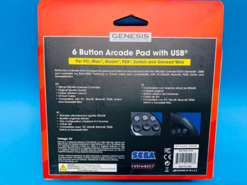 Photo 2 of 222621… Genesis 6 button arcade pad with USB