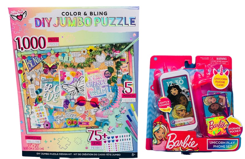 Photo 1 of 222631…Barbie play phone set and jumbo puzzle 