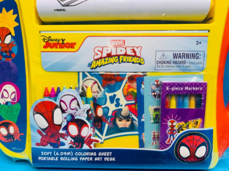 Photo 2 of 222655…Disney  Spider-Man rolling coloring sheet, captain America connect toy and wizard sign 