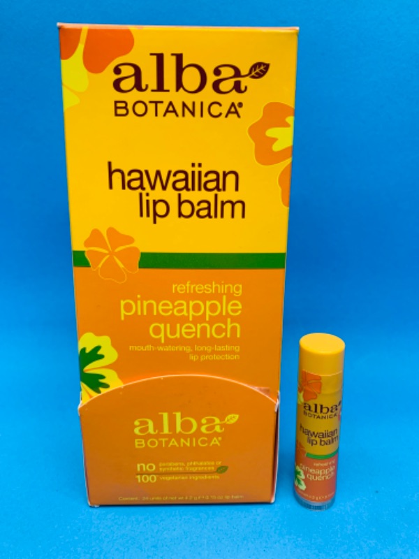 Photo 1 of 222811… 24 Alba Botanical Hawaiian lip balms pineapple quench 