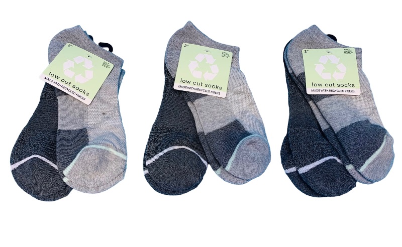 Photo 1 of 222965…  6 pairs of adult one size fits most low cut socks made with recycled fibers