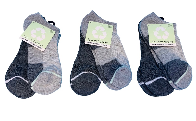 Photo 1 of 222966…  6 pairs of adult one size fits most low cut socks made with recycled fibers