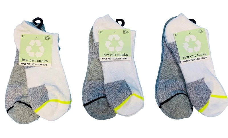 Photo 1 of 222967…  6 pairs of adult one size fits most low cut socks made with recycled fibers