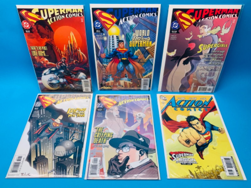 Photo 1 of 223010… 6 Superman comics in plastic sleeves 