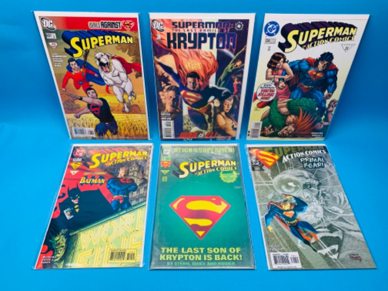 Photo 1 of 223012… 6 Superman comics in plastic sleeves 