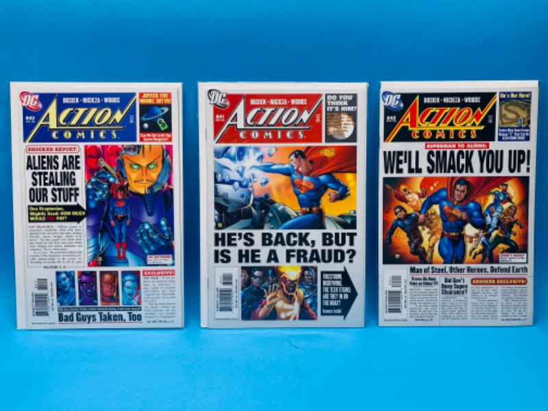 Photo 1 of 223014… 3 Superman comics in plastic sleeves 