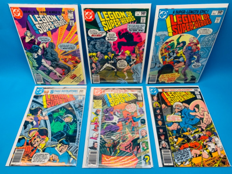 Photo 1 of 223017… 6 vintage $.50 legion of superheroes comics in plastic sleeves