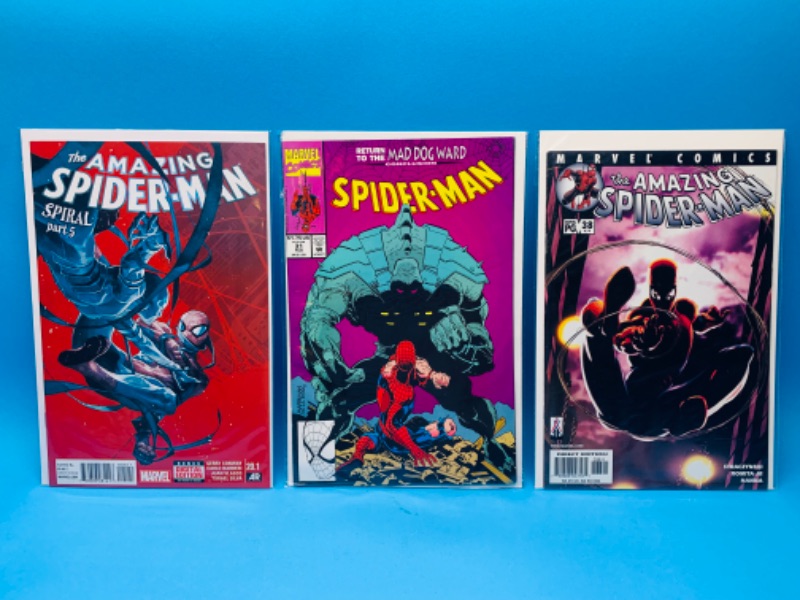 Photo 1 of 223026… 3 Spider-Man comics in plastic sleeves 