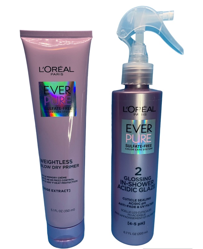 Photo 1 of 223032…L’Oréal Ever Pure sulfate free blow dry primer and acidic glaze 