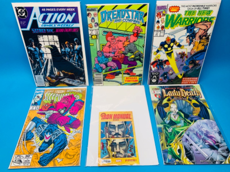 Photo 1 of 223042…6 older comics in plastic sleeves 